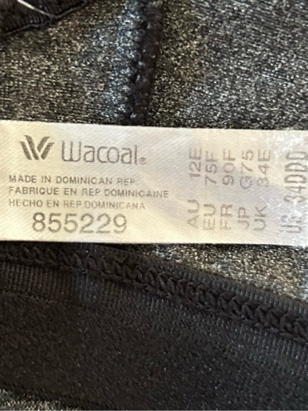 Wacoal Heather Gray Brandi 855229 Compression Underwire Sports Bra, size 34 DDD - Picture 5 of 9